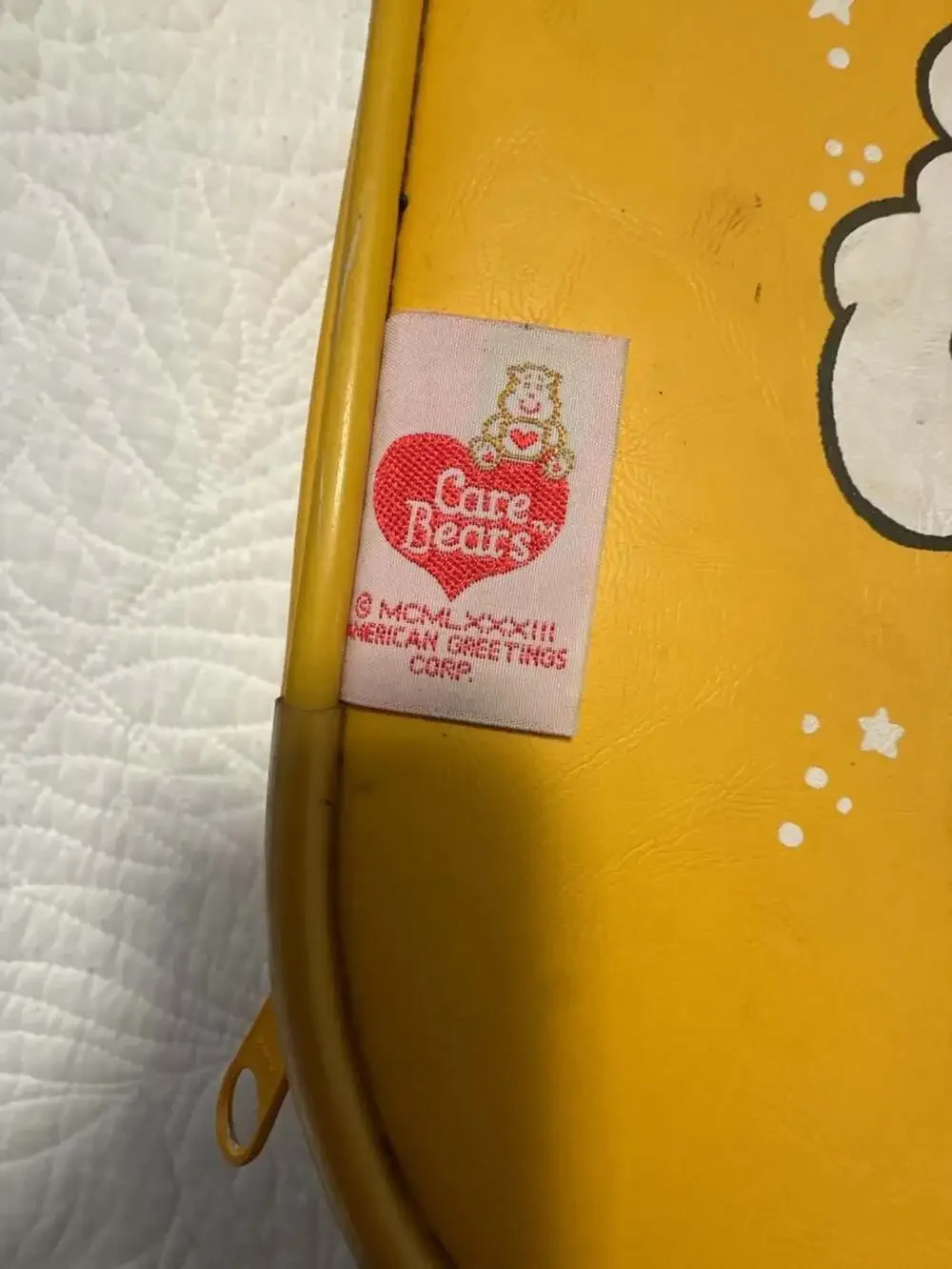Vintage 1983 Care Bears Yellow Two-Piece Suitcase Luggage Set